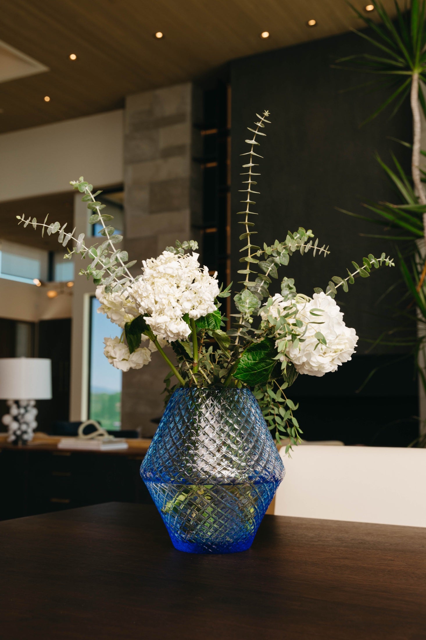 Crystal vase in a real home