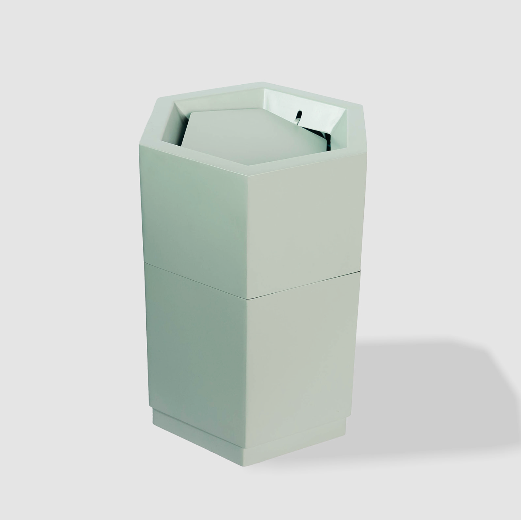 The waste bin designed to belong in the room.