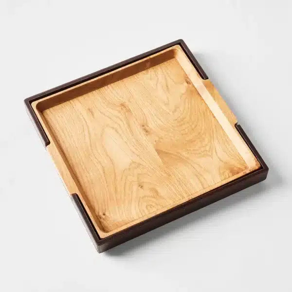 Wood and Leather Tray