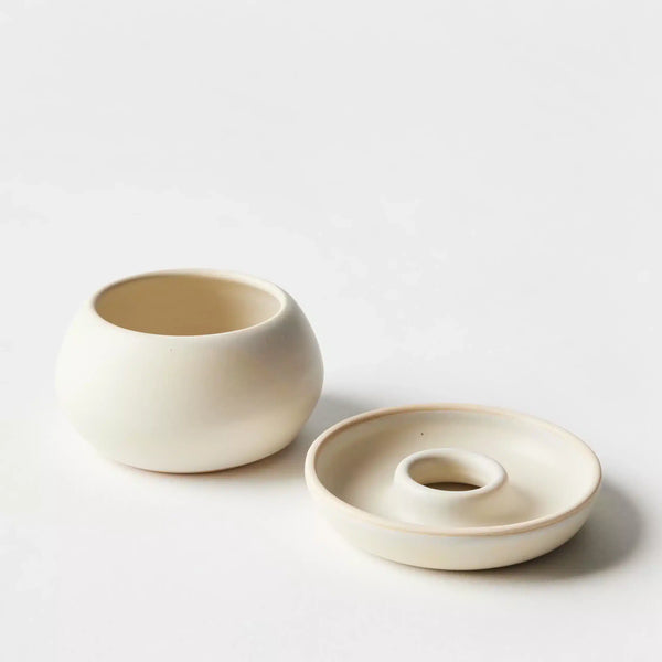 Ceramic Olive Pit Holder Ivory