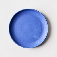 handmade cobalt blue ceramic plate with smooth finish