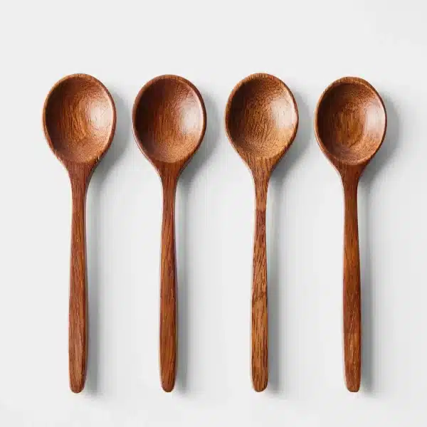 handicrafted wooden serving spoons set of 4